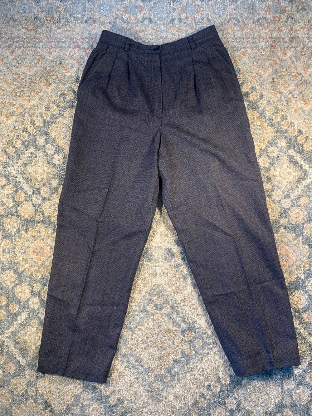 Merino Wool Dress Pants Giorgio Sant Angelo Navy Pleated Women's